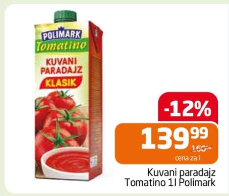 Kuvani paradajz Tomatino 1l Polimark