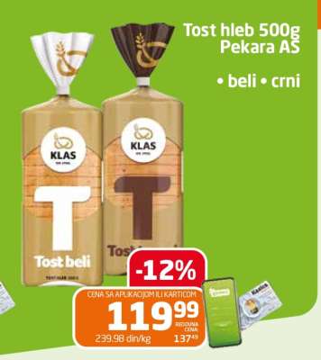 Tost hleb 500g Pekara AS
