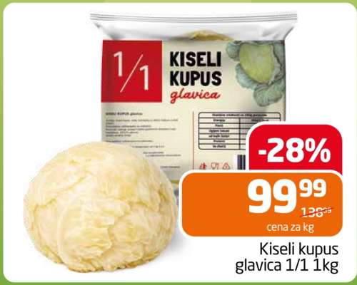 Kiseli kupus glavica 1/1 1kg