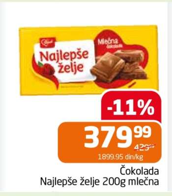 Čokolada Najlepše želje 200g mlečna