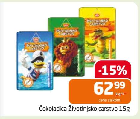 Čokoladica Životinjsko carstvo 15g