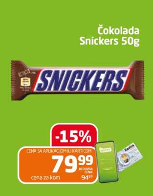 Čokolada Snickers 50g