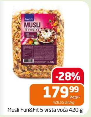 Musli Fun&Fit 5 vrsta voća 420 g