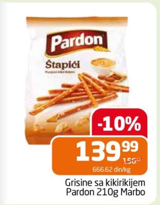 Grisine sa kikirikijem Pardon 210g Marbo