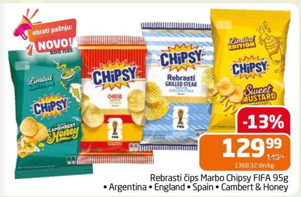 Rebrasti čips Marbo Chipsy FIFA 95g