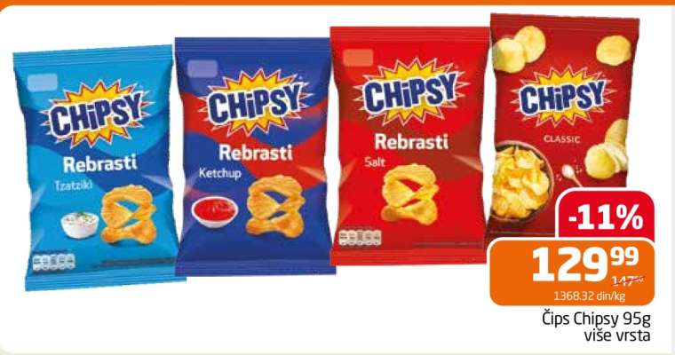 Čips Chipsy 95g (više vrsta)