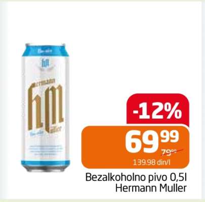 Bezalkoholno pivo 0.5l Hermann Muller