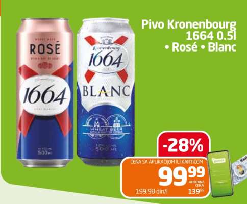Pivo Kronenbourg 1664 0.5l