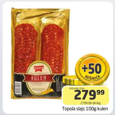 Topola slajs 100g kulen