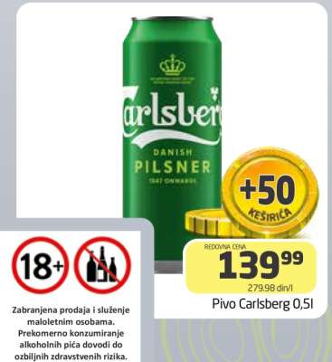 Pivo Carlsberg 0,5l