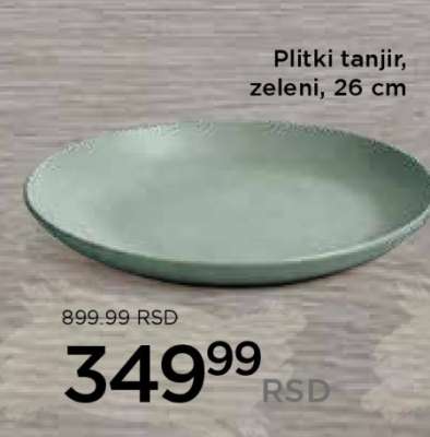 Plitki tanjir, zeleni, 26 cm