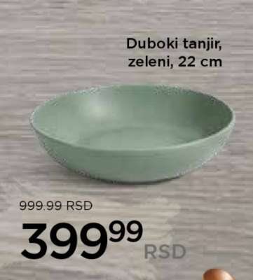 Duboki tanjir, zeleni, 22 cm