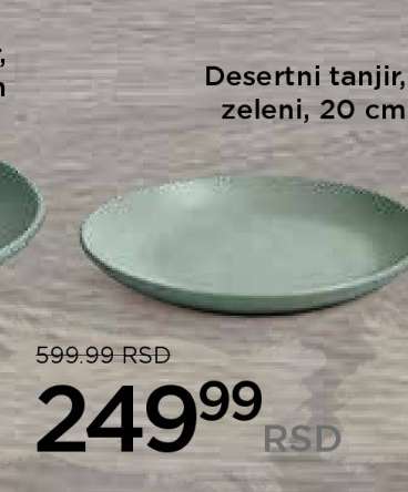 Desertni tanjir, zeleni, 20 cm