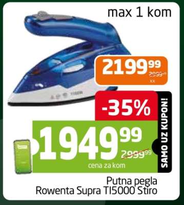 Putna pegla Rowenta Supra TI5000 Stiro