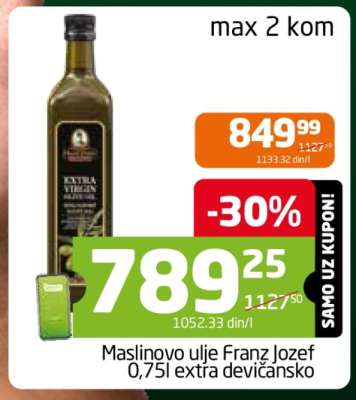 Maslinovo ulje Franz Jozef 0.75l extra devičansko