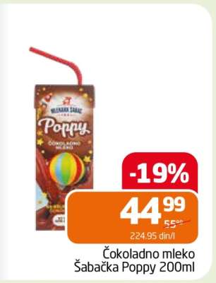 Čokoladno mleko Šabačka Poppy 200ml