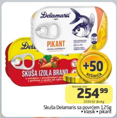 Skuša Delamaris sa povrćem 125g