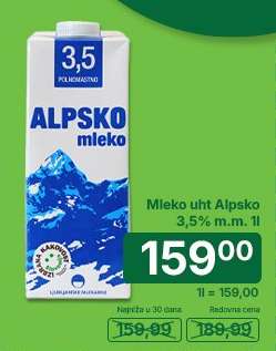 Mleko UHT Alpsko 3,5% m.m. 1l