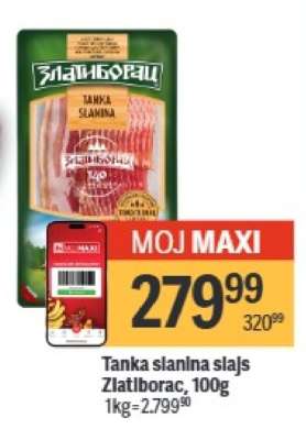 Tanka slanina slajs Zlatiborac 100g