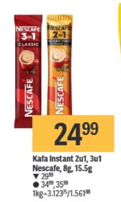 Kafa Instant 2u1, 3u1 Nescafe, 8g 15.5g