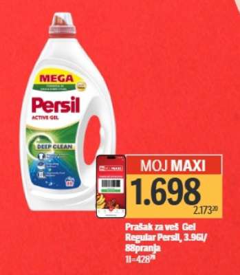 Prašk za veš Gel Regular Persil, 3.96l/88pranja