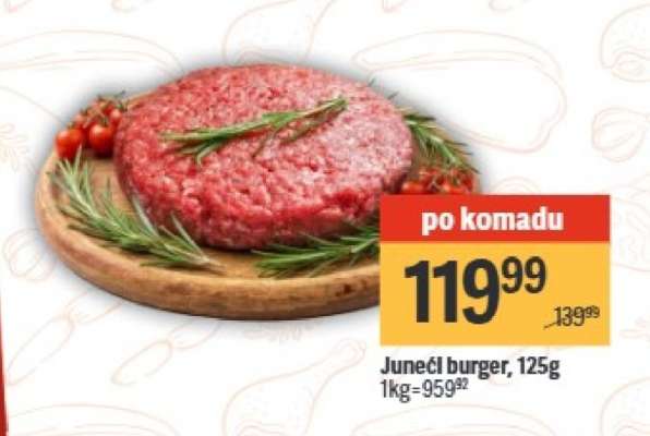 Junečí burger, 125g