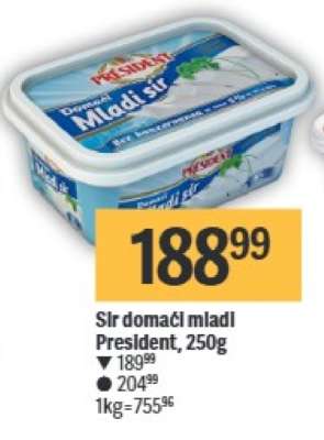 Sir domaći mladi President, 250g