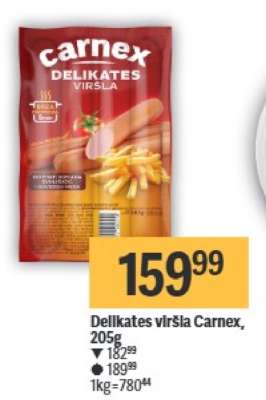 Delikates viršla Carnex, 205g