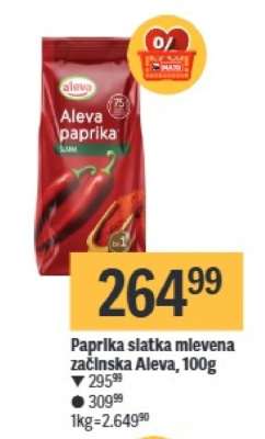 Paprika slatka mlevena začinska Aleva 100g