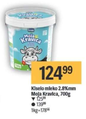 Kiselo mleko 2.8%mm Moja Kravica 700g