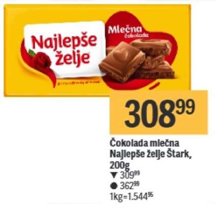 Čokolada Mlečna Najlepše želje Stark