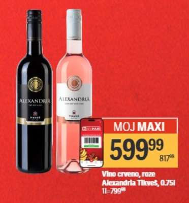 Vino crveno, roze Alexandria Tikveš, 0.75l