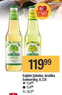 Sajder jabuka, kruška Somersby, 0.33l