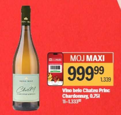 Vino belo Chateau Princ Chardonnay, 0.75l