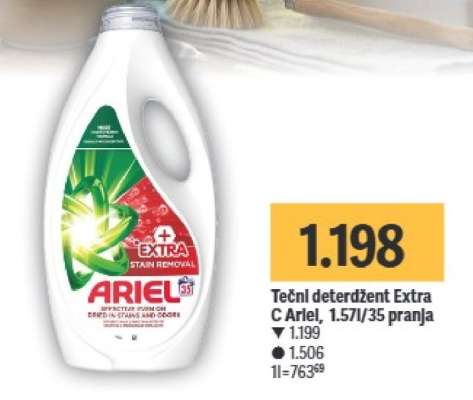Tečni deterdžent Extra C Ariel, 1,57l/35 pranja