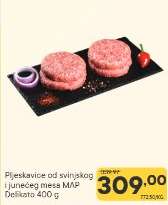 Pljeskavice od svinjskog i junećeg mesa MAP Delikato 400 g