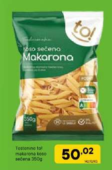 Testenine to! makarona koso sečena 350g