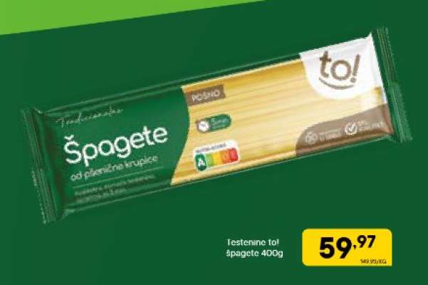 Testenine to! špagete 400g