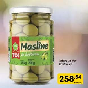 Masline zelene ak tol 550g