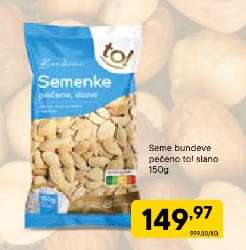 Seme bundeve pečeno tol slano