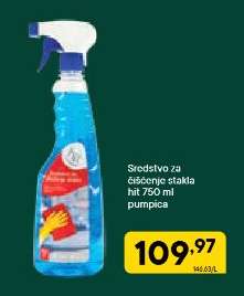 Sredstvo za čišćenje stakla hit 750 ml pumpica