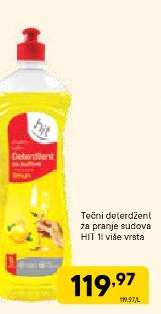 Tečni deterdžent za pranje sudova HIT 1l više vrsta