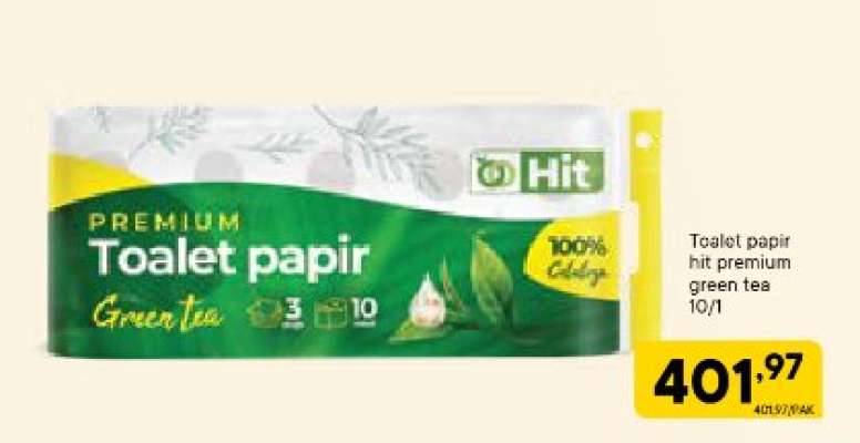 Toalet papir hit premium green tea 10/1