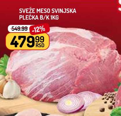 SVEŽE MESO SVINJSKA PLEĆKA B/K 1kg