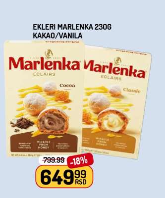 Ekleri Marlenka 230g Kakao/Vanila
