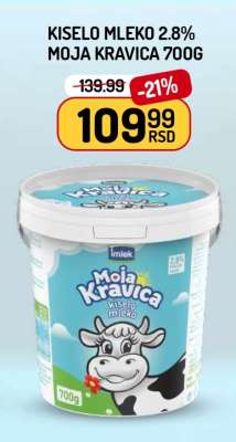 Kiselo mleko 2.8 % Moja kravica 700g