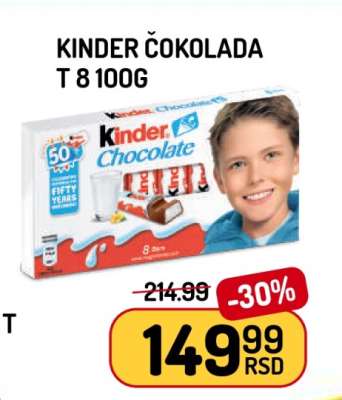 KINDER ČOKOLADA T 8 100g