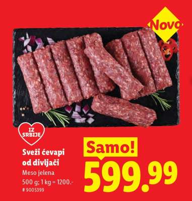 Sveži čevapi od divljači