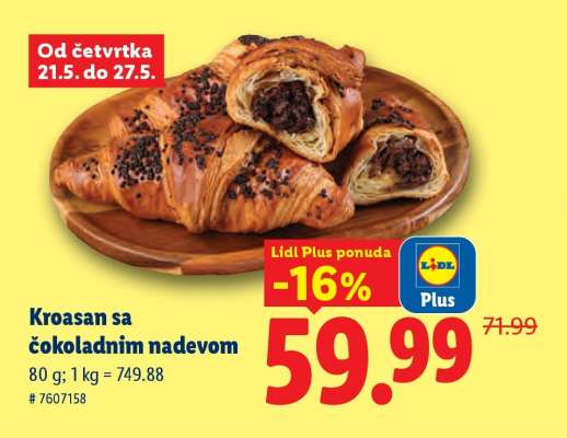 Kroasan sa čokoladnim nadevom