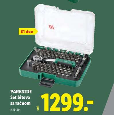 PARKSIDE Set bitova sa račnom